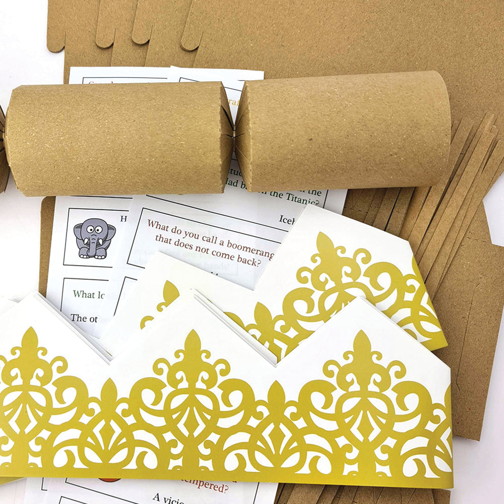 Natural Recycled Kraft | Make Your Own Crackers with Accessories | Craft Kit