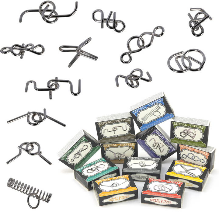 Assorted Mini Metal Puzzles in Boxes | Mini Gift | Cracker Filler