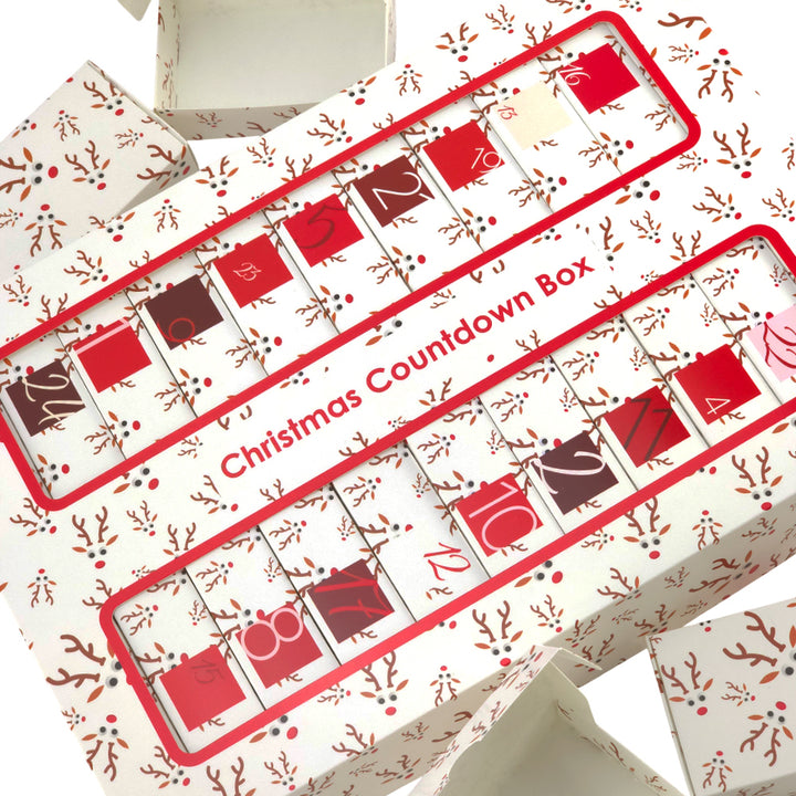 Advent Calendar Making Kit | 25 Soap Boxes & Outer Box | Googly Rudolph