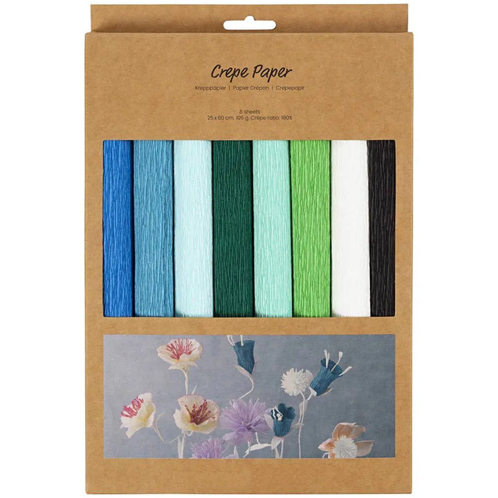 Assorted Mixes | 8 Rolls | Crepe for Paper Flower Making Crafts | 25 x 60cm