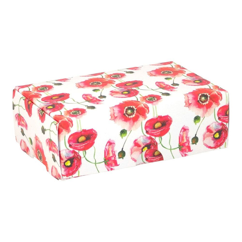 Watercolour Poppy | Little Gift Box | Soap Bar Sized | Single or 6 Boxes | 57x88x30mm