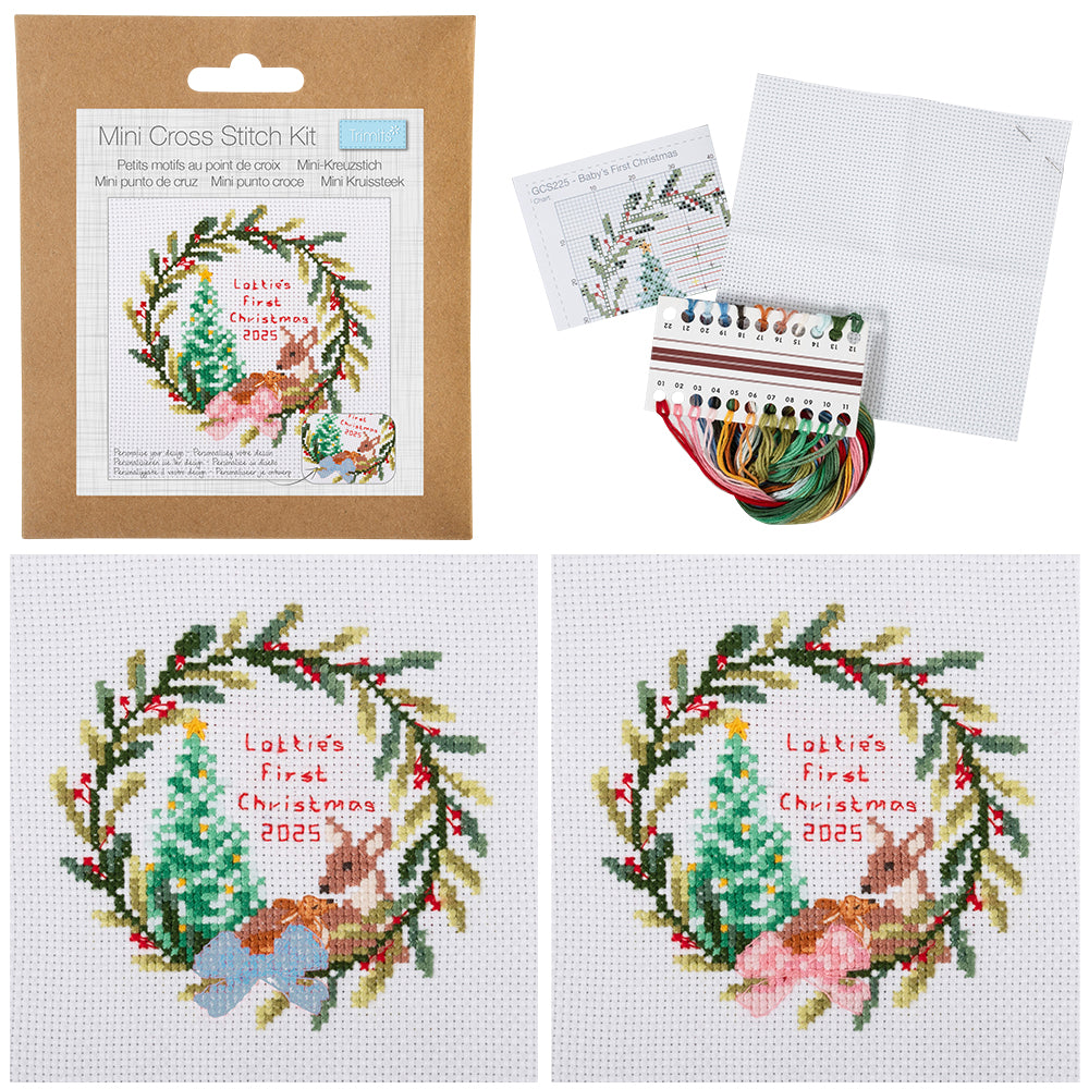 Baby's First Christmas | Complete Counted Cross Stitch Kit | 13cm Square