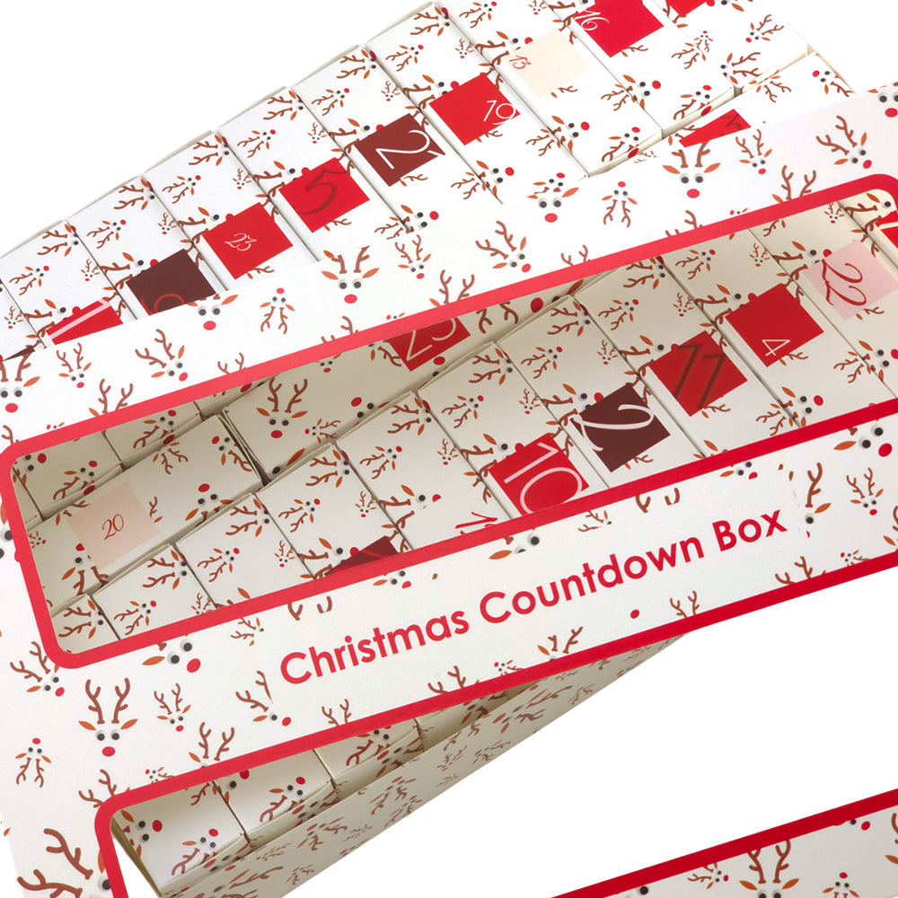 Advent Calendar Making Kit | 25 Soap Boxes & Outer Box | Googly Rudolph