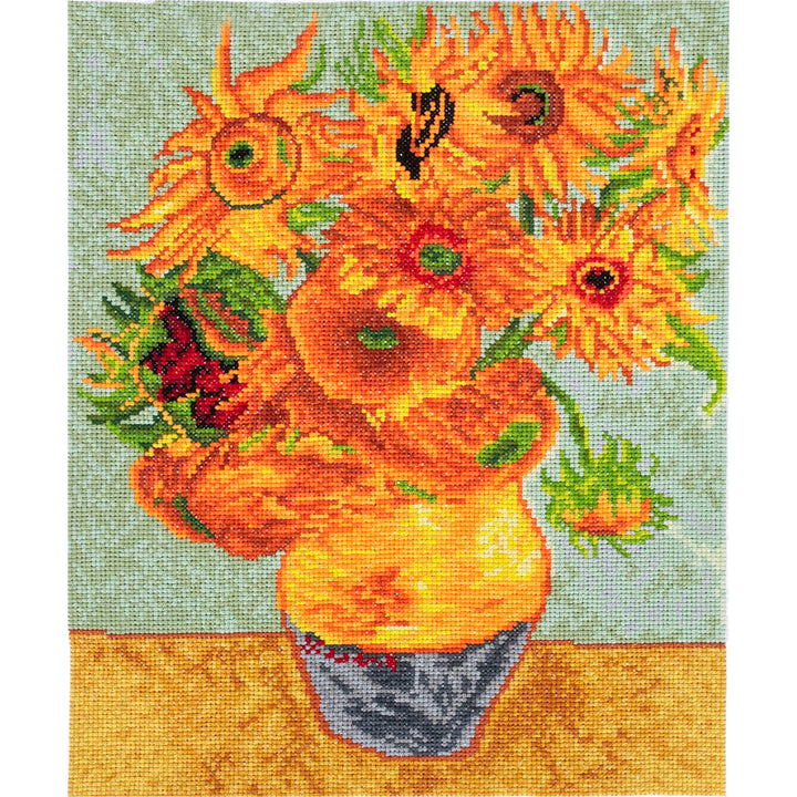 Van Gogh Autumnal Sunflowers | Complete Counted Cross Stitch Kit | 32x40cm