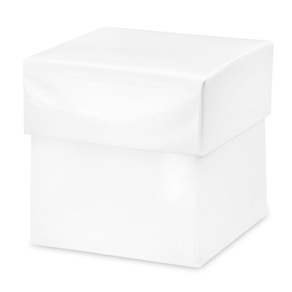 High Gloss White | Mini 5cm Cube Gift Box with Lid | Pack of 10
