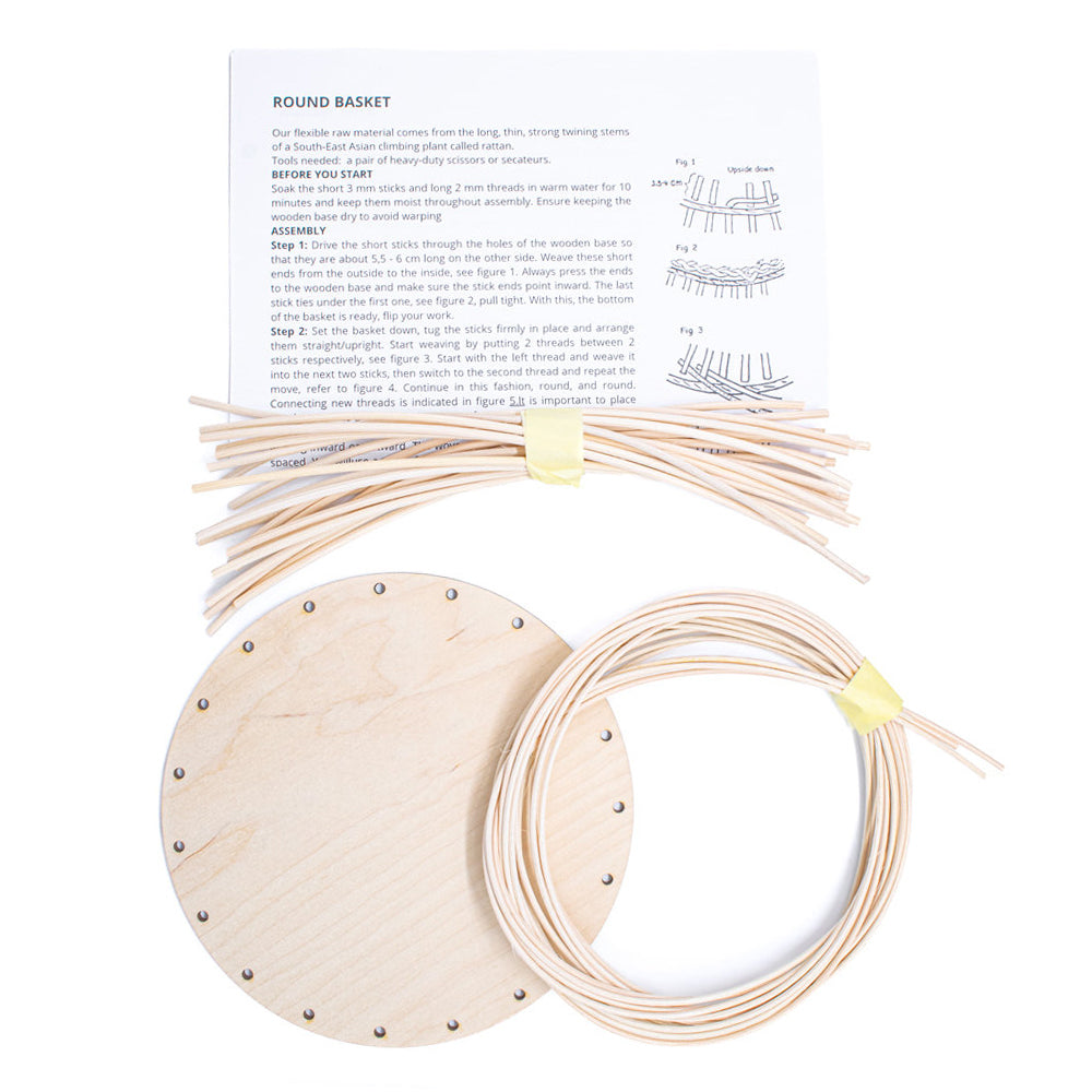 Basket Making Kit | Open Round Rattan Basket Craft Kit