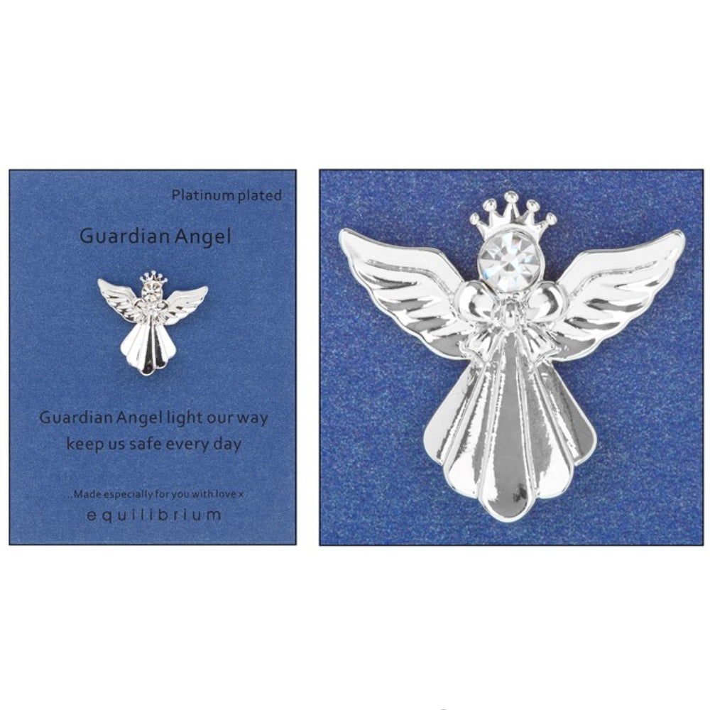 Platinum Plated Guardian Angel Pin Badge - Light Our Way - Cracker Filler Gift