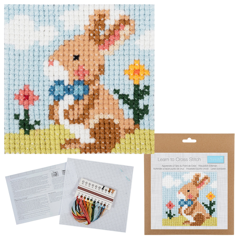Learn to Cross Stitch for Kids | Cute Bunny Craft Kit