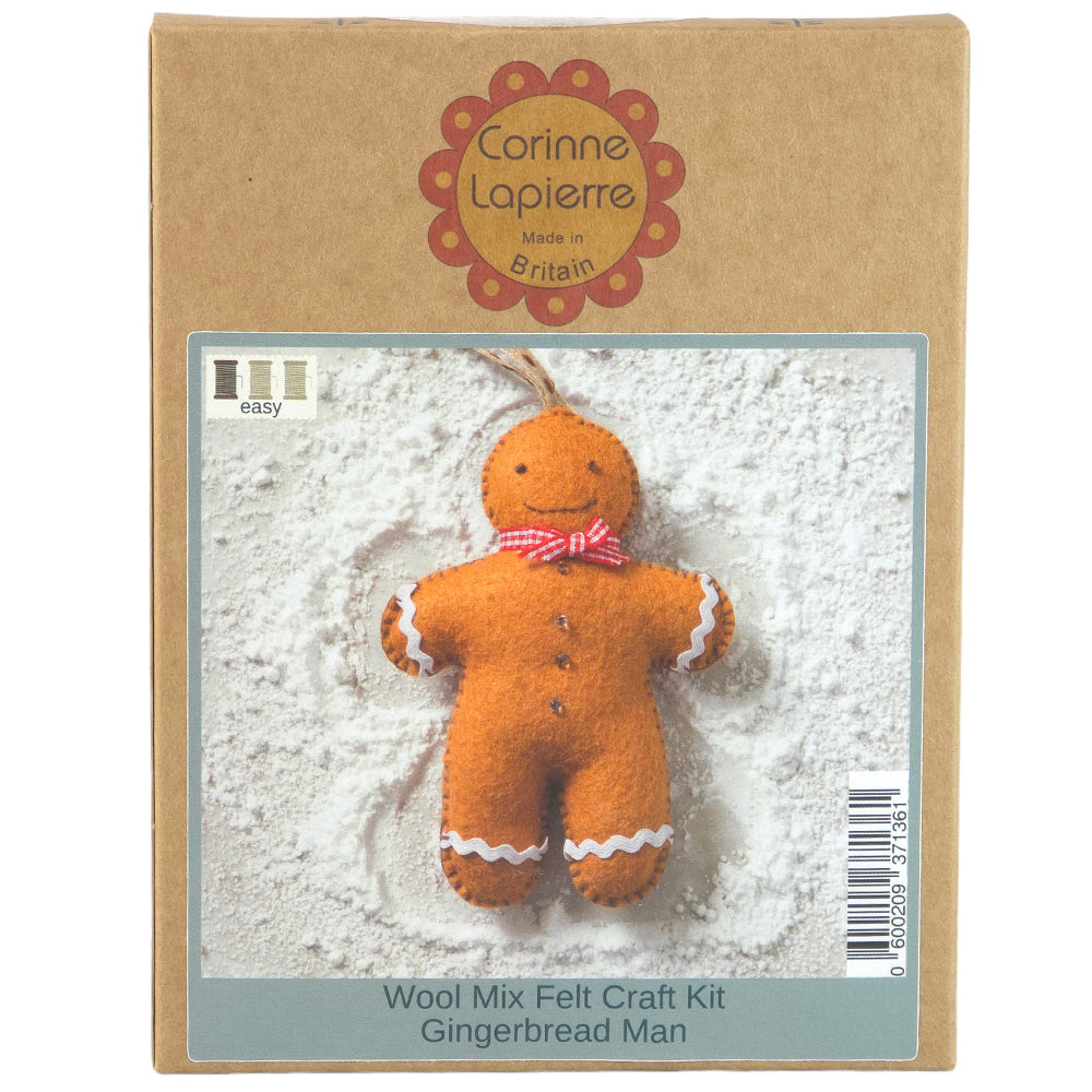 Christmas Gingerbread Hanging Ornament | Mini Felt Sewing Kit | Corinne Lapierre