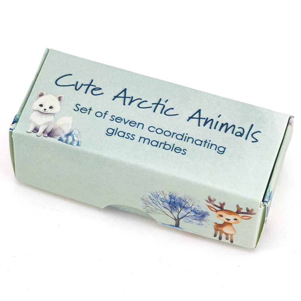 Cute Arctic Animals | Mini Box of Marbles for Kids | Cracker Filler | Party Bag Gift