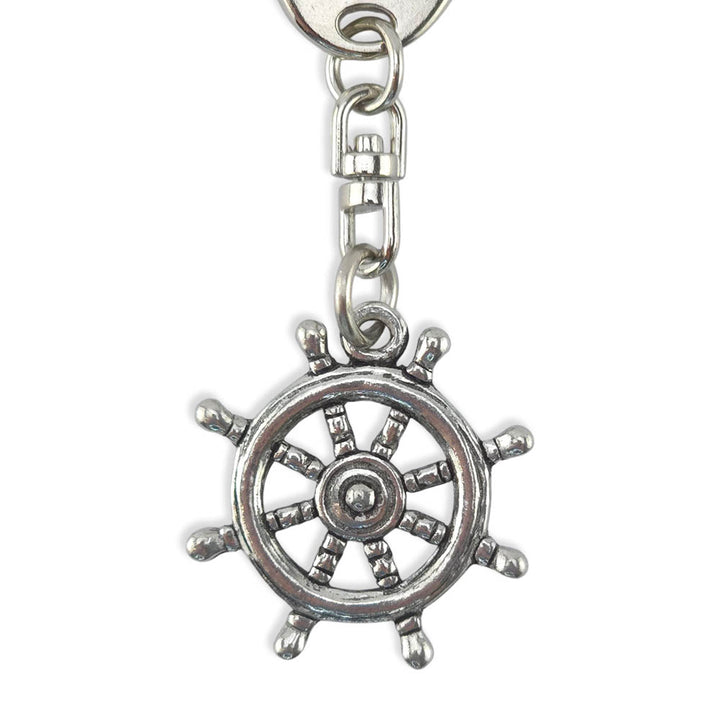 Ship or Boat Wheel | English Pewter 3D Keyring | Little Gift | Cracker Filler