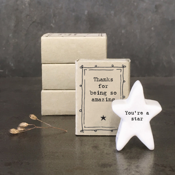 Mini Ceramic Star Ornament in a Gift Box | Cracker Filler Gifts