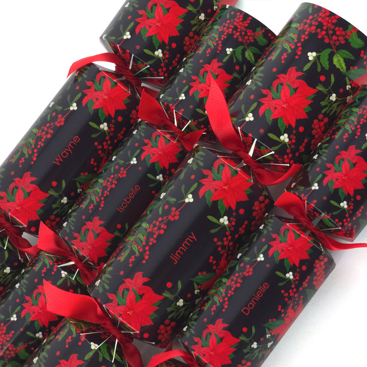 Personalised Cracker Making Kit | Christmas Poinsettia | Makes 4 or 6 Crackers
