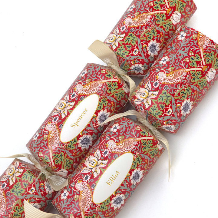 Personalised Cracker Making Kit | Red Strawberry Thief | Makes 4 or 6 Crackers