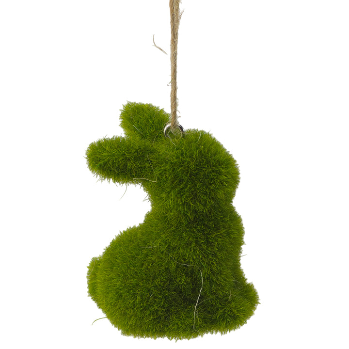 Green Flocked Easter Bunny | Single | Hanging Easter Tree Decoration | Gisela Graham