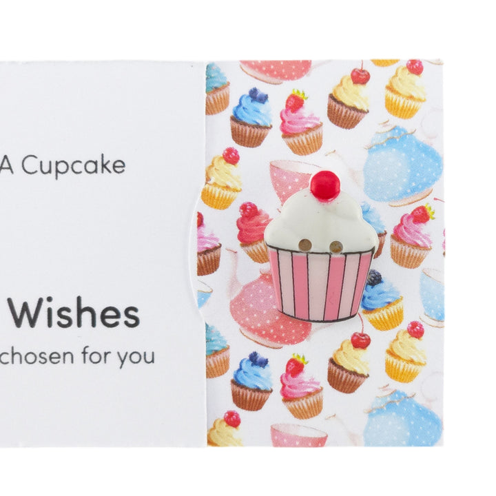 Sweet as a Cupcake | Button Wishes Sew On Token | Little Gift | Cracker Filler