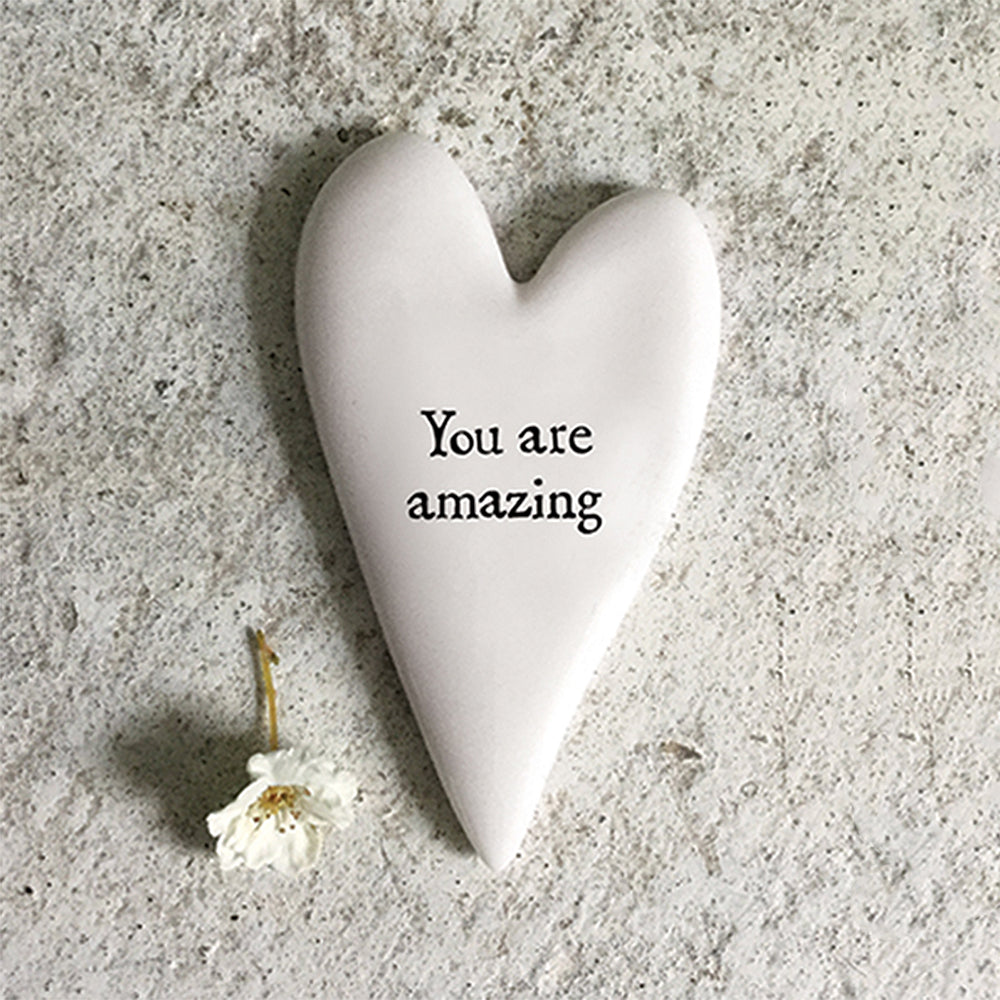 You Are Amazing | Little Ceramic Heart Token | Mini Gift | Cracker Filler