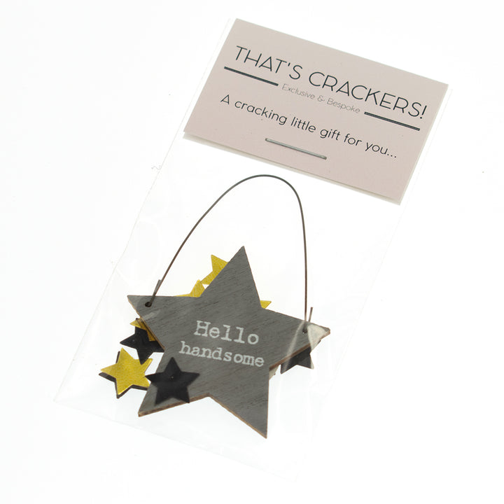 Hello Handsome Mini Star Hanger & Confetti - Cracker Filler Gift Bag