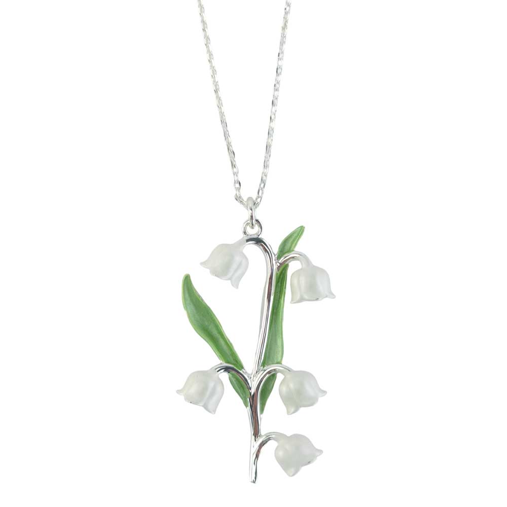 White Lily of the Valley Necklace | Silver Plated | Little Gift | Cracker Filler