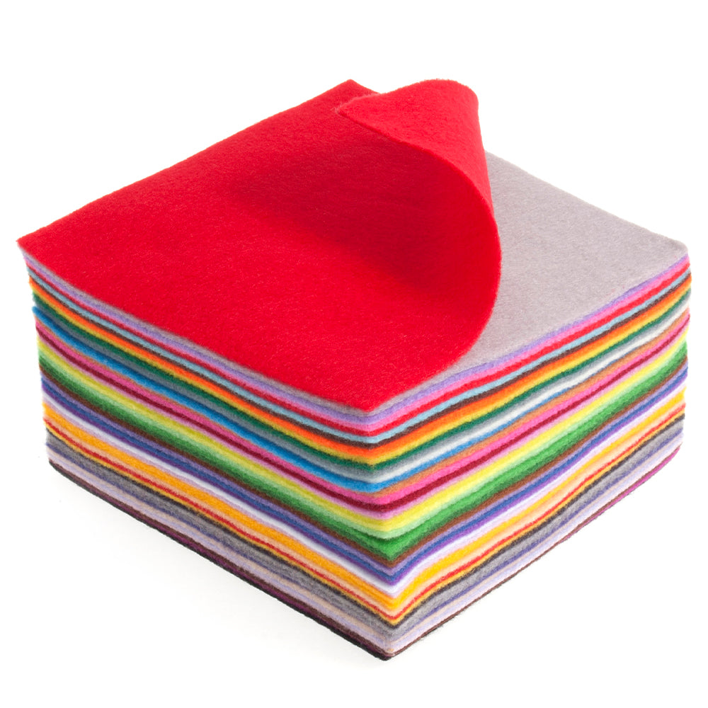 42 Piece Assorted Felt Pack | 15 x 15cm | Sewing &amp; Craft Felt