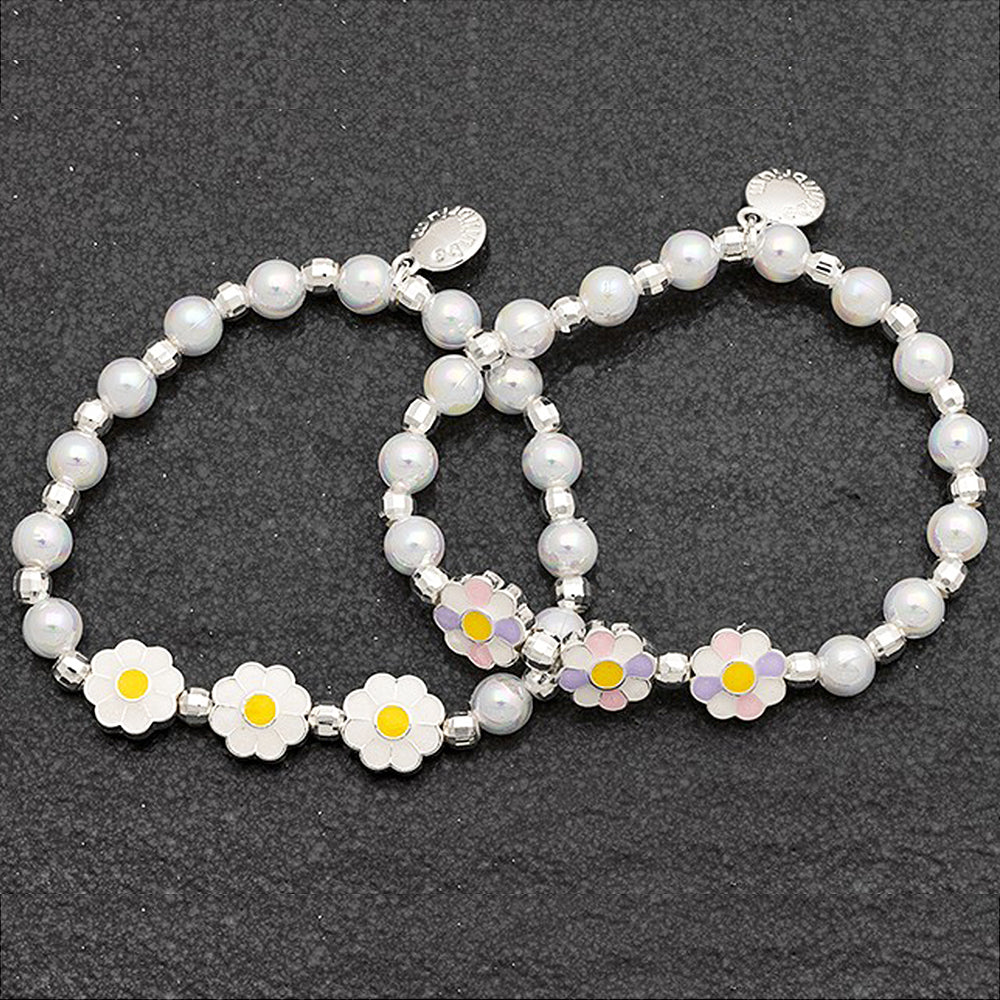 Pretty Pastel Daisy Bracelet for Girls | Boxed Jewellery Gift