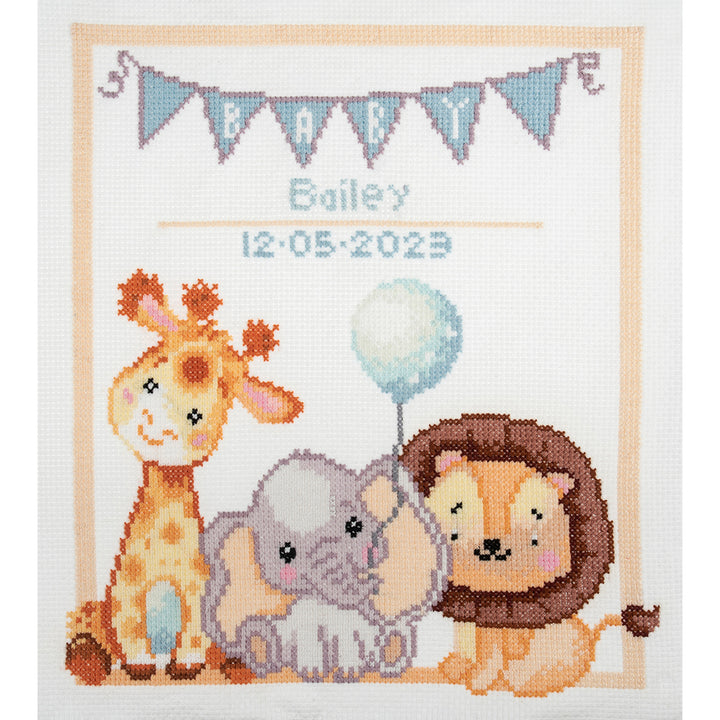 New Baby | Cute Animals Cross Stitch Kit | 36cm x 36cm