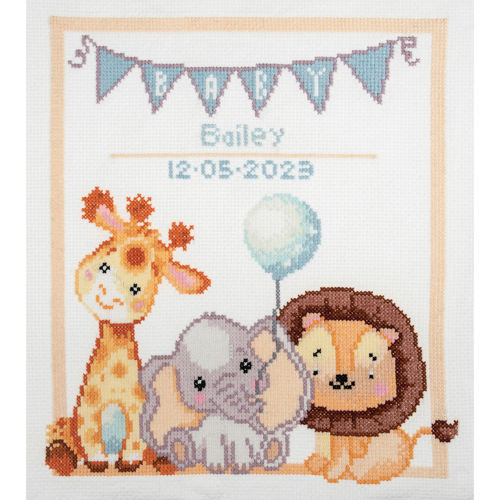 New Baby | Cute Animals Cross Stitch Kit | 36cm x 36cm