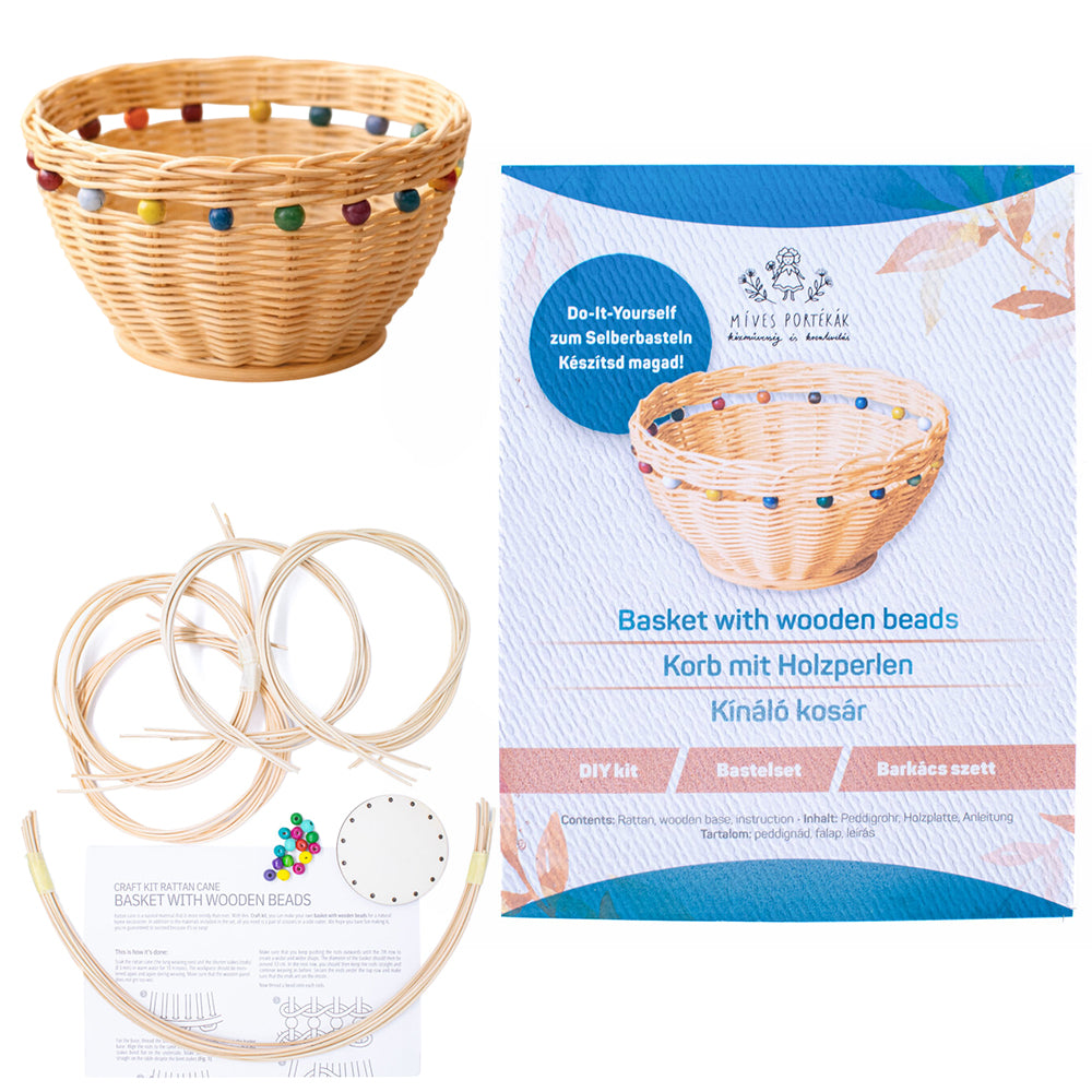 Basket Making Kit with Beads | Rattan Basket Craft Kit