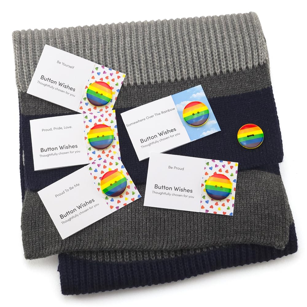 Be Proud | Rainbow | Button Wishes Sew On Token | Little Gift | Cracker Filler