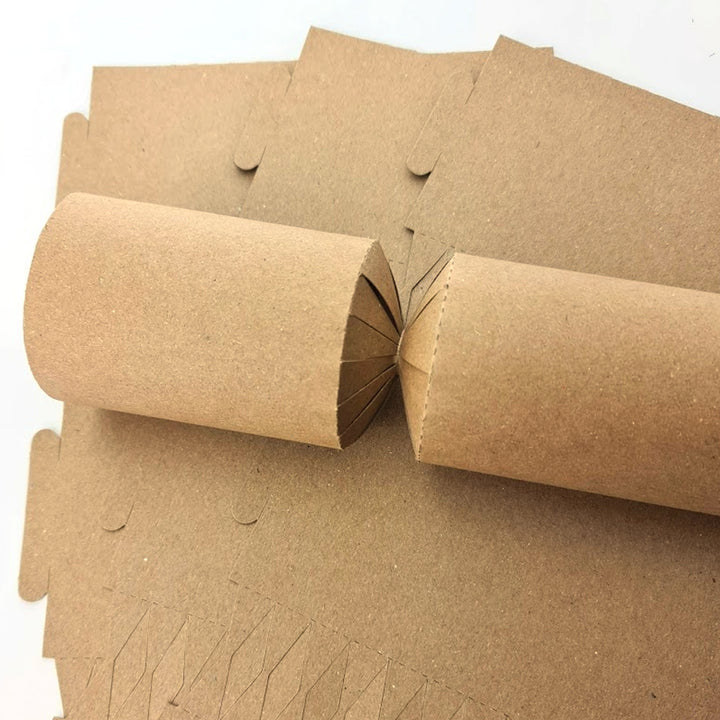 12 Large Natural Brown Recycled Kraft Make & Fill Your Own Recyclable Crackers | With Snappy Strips Only