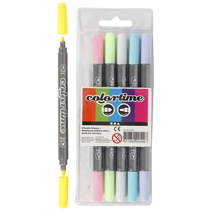 Dual Tip Pens for Colouring &amp; Illustration | 2.3mm/3.6mm | Pack of 6 or 20