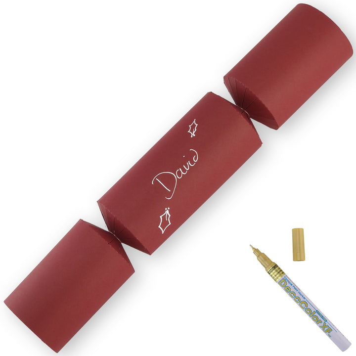 Burgundy Red | Craft Kit to Personalise Your Own Crackers | Makes 12