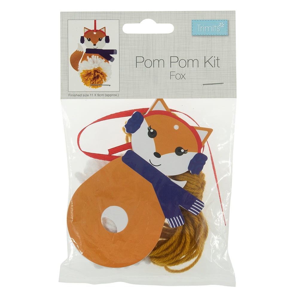 Make Your Own Pom Pom Winter Fox Mini Craft Kit for Kids | Hanging Ornament
