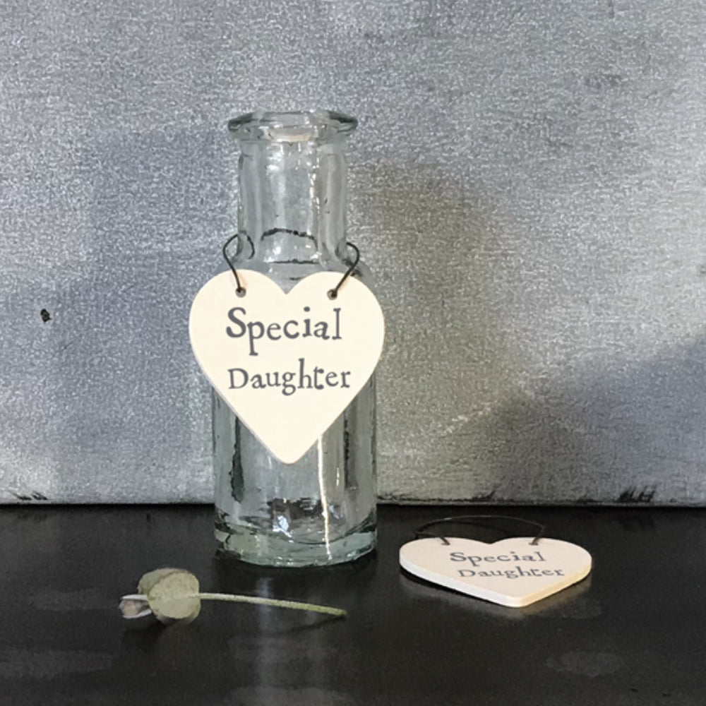 Special Daughter - Mini Wooden Hanging Heart - Cracker Filler Gift