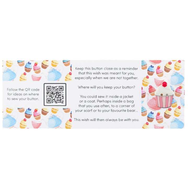 Sweet as a Cupcake | Button Wishes Sew On Token | Little Gift | Cracker Filler