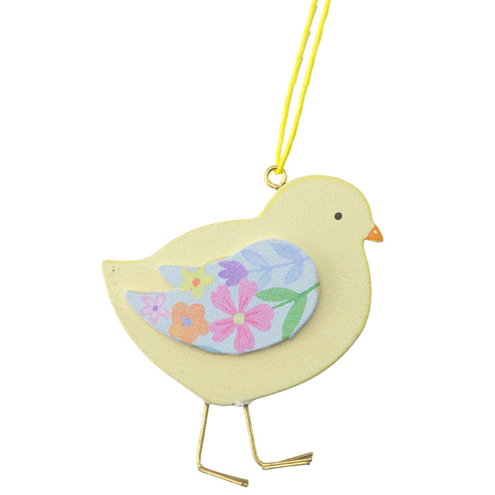 Chick with Pastel Floral Wings | Hanging Easter Tree Decoration