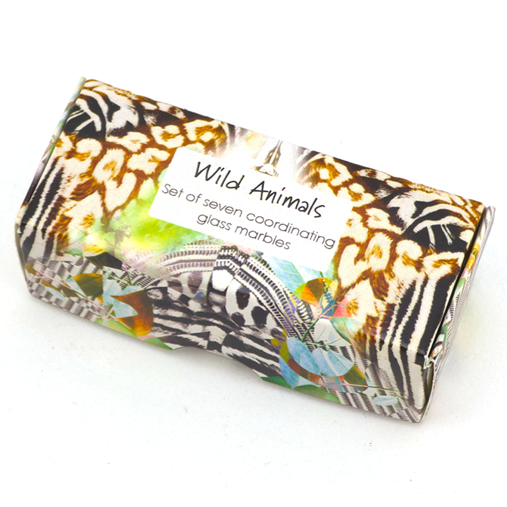 Wild Animals | Mini Box of Marbles for Kids | Cracker Filler | Party Bag Gift