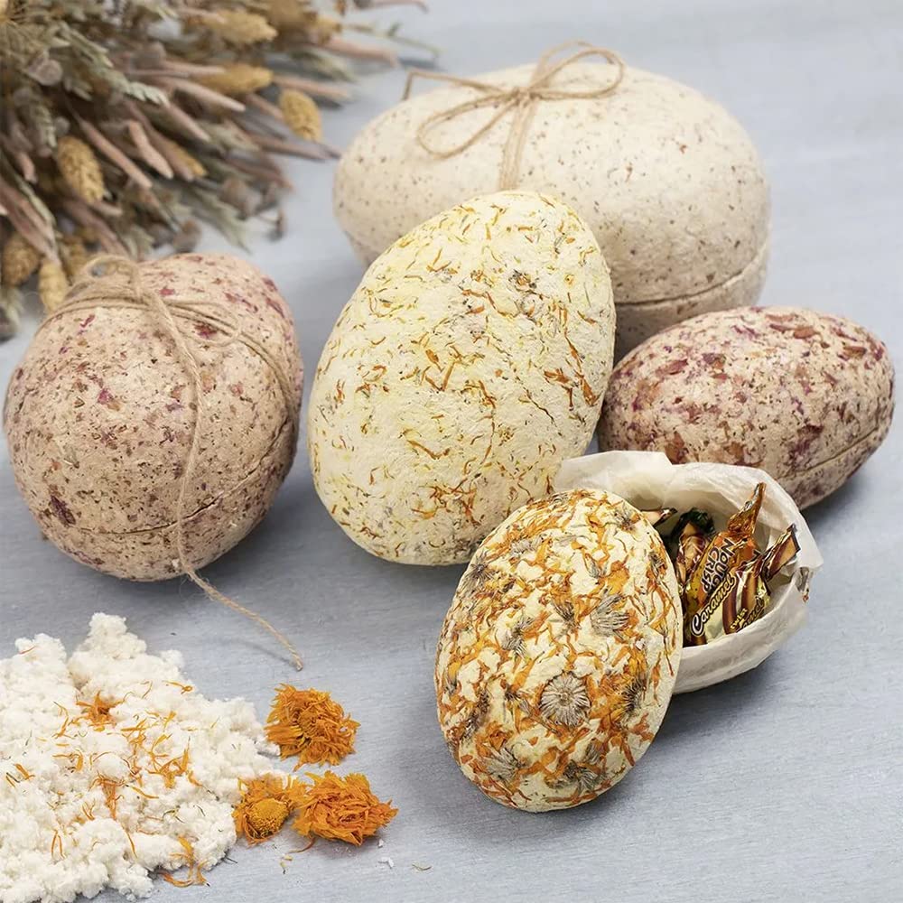 Three Opening Fillable Paper Mache Eggs to Decorate | Two Part | 12,15 &amp; 18cm