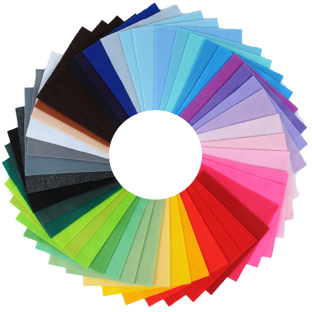42 Piece Assorted Felt Pack | 15 x 15cm | Sewing &amp; Craft Felt
