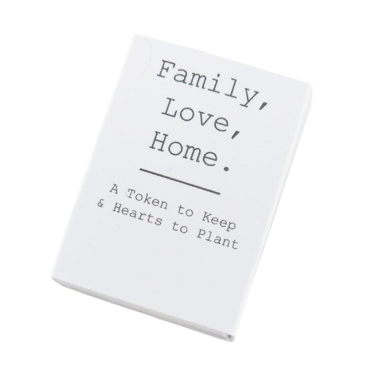 Family, Love, Home | Ceramic Token &amp; Hearts to Plant | Cracker Filler | Little Gift