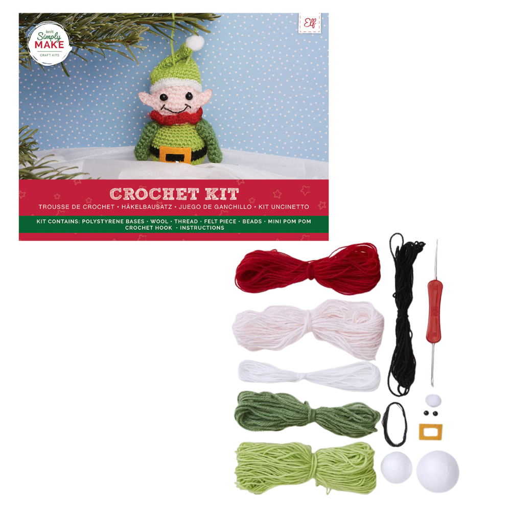Cute Elf Christmas Decoration Making Craft Kit | Crochet Kit