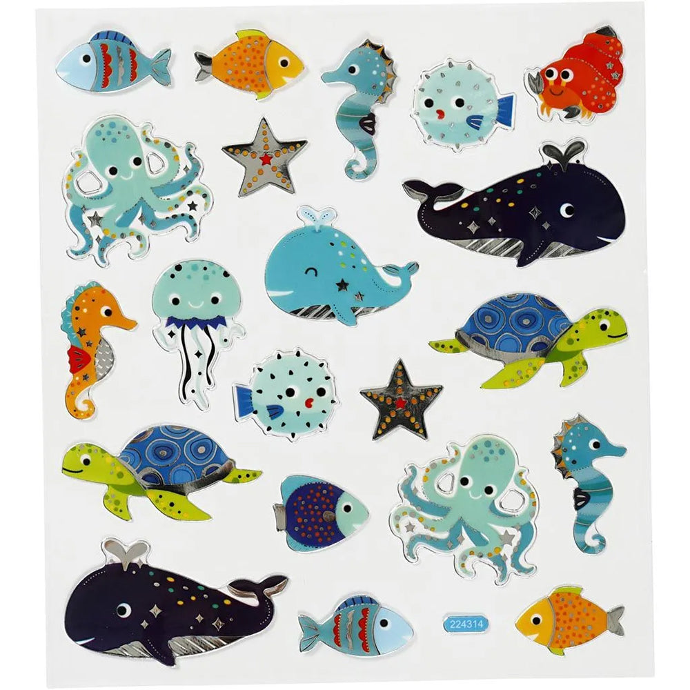 Sea Life | Sheet of Foiled Stickers