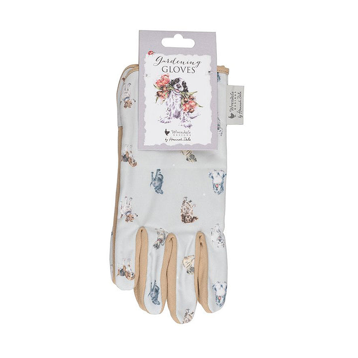 Wrendale Dog Illustrated Fabric Gardening Gloves | One Size
