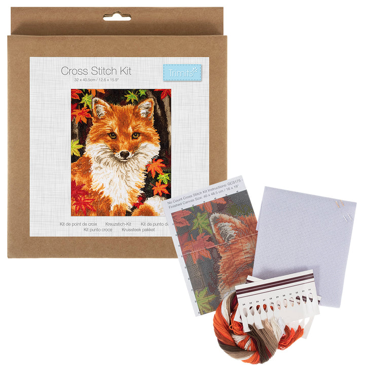 Cute Fox | Complete Cross Stitch Kit | 32x41cm