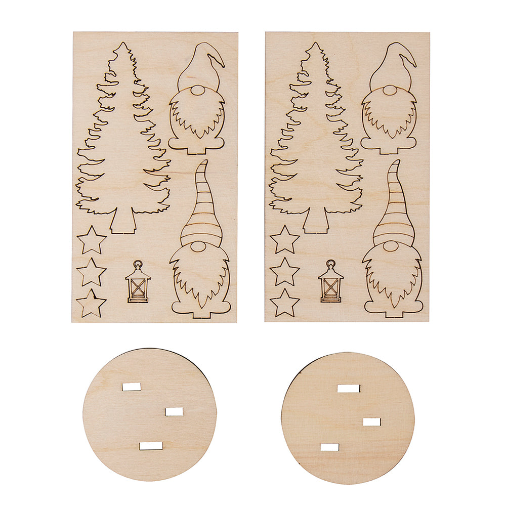 2Pk 8cm 3D Wooden Gonk Scenes | Adult Christmas Craft