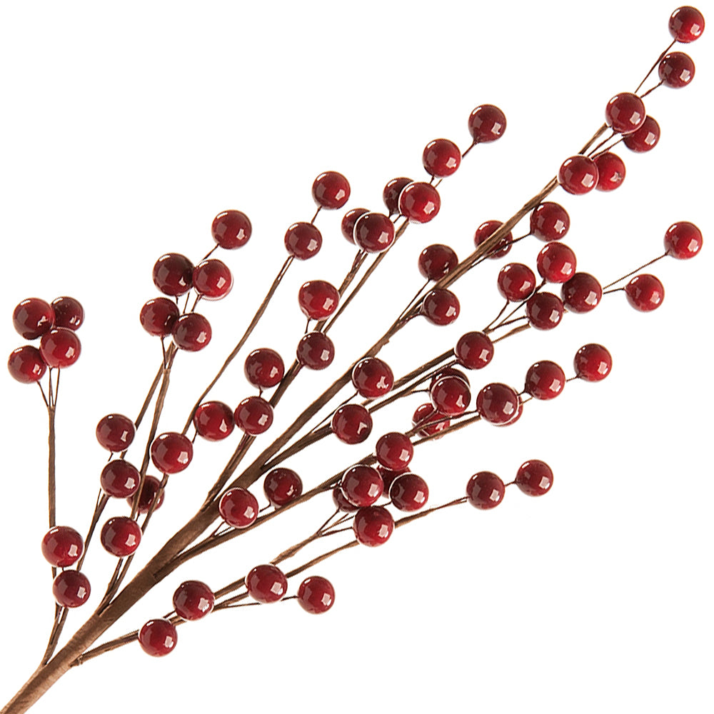 Burgundy Red | 56cm Faux Christmas Berry Spray | Floristry & Tree Decorating