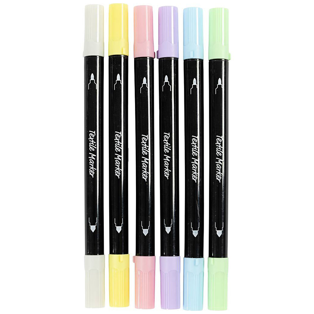Textile Markers | Fabric Pens | 6 or 20 Dual Ended Pens | Various Colour Mixes