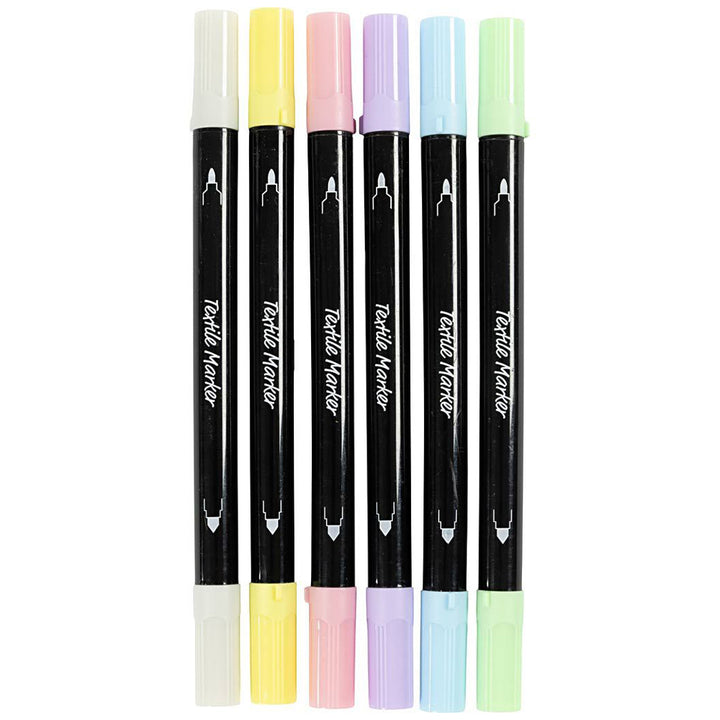 Textile Markers | Fabric Pens | 6 or 20 Dual Ended Pens | Various Colour Mixes