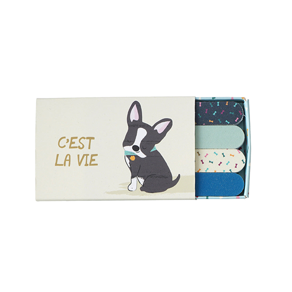 C'est La Vie | Box of 8 French Bulldog Nail Files | Matchbox Gift | Cracker Filler