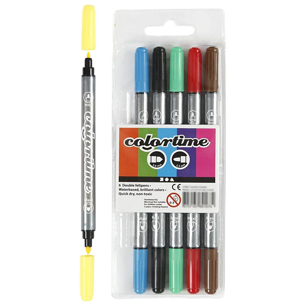 Dual Tip Pens for Colouring &amp; Illustration | 2.3mm/3.6mm | Pack of 6 or 20